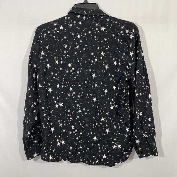 NEW Rails [ XS ] Noemi Star Button Down Long Sleeve Blouse‎ in Black Galaxy - Picture 10 of 16